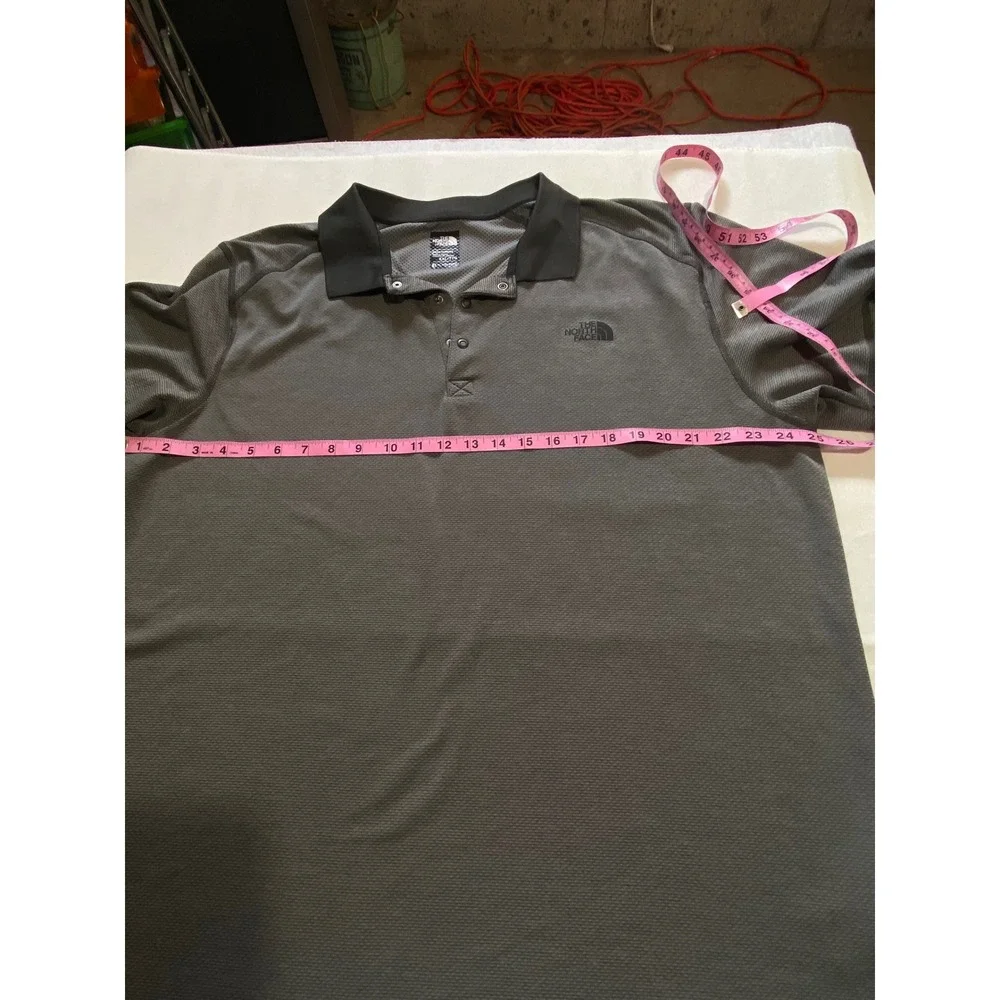 The North Face FlashDry Polo Shirt Men's XXL Gray Heather Snap Placket